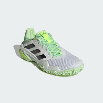 Adidas Mens Barricade 13 Tennis Shoes - Cloud White/Semi Green Spark - main image