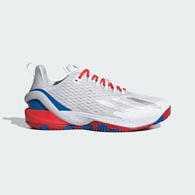 Adidas Mens Adizero Cybersonic Tennis Shoes - Cloud White/Bright Red - main image