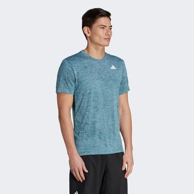 Adidas Mens Tennis Freelift Tee - Arctic Night/Light Aqua