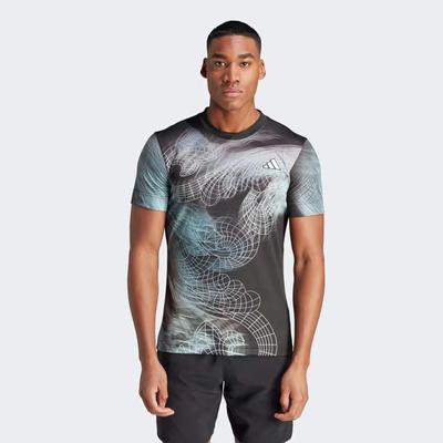 Adidas Mens Printed FreeLift Pro Tee - Black - main image