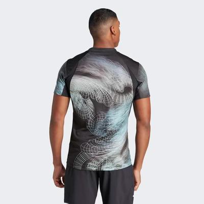 Adidas Mens Printed FreeLift Pro Tee - Black - main image