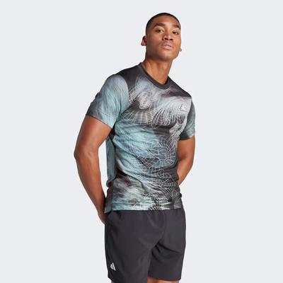 Adidas Mens Printed FreeLift Pro Tee - Black - main image