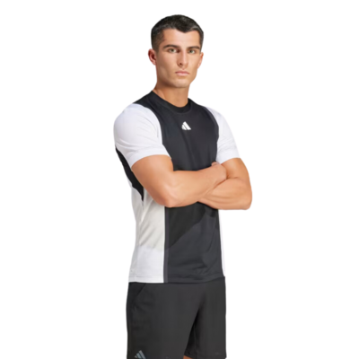 Adidas Mens Paris Pro 3D Rib Tee - Black/White - main image