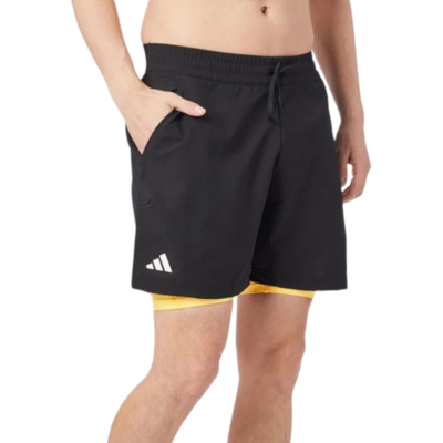 Adidas Mens Paris Pro 2 in 1 Tennis Shorts - Black/Spark - main image