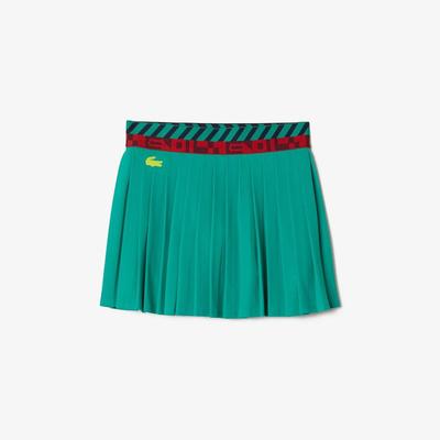Lacoste Womens Built-In Shorty Pleated Tennis Skirt - Green/Navy