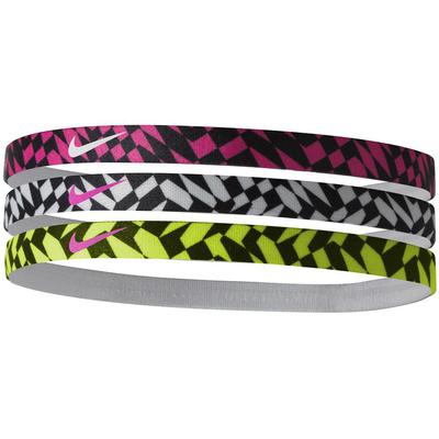 Nike Printed Headbands (Pack of 3) - Pink Pow/Black/Volt - main image