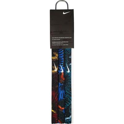 Nike Printed Headbands (Pack of 3) - Red/Blue/Green Pattern