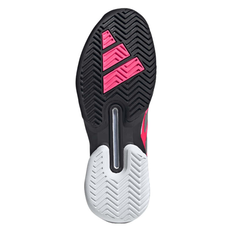 Adidas Mens Ubersonic 5 Tennis Shoes - Lucid Pink/Silver Metalic/Core Black - main image