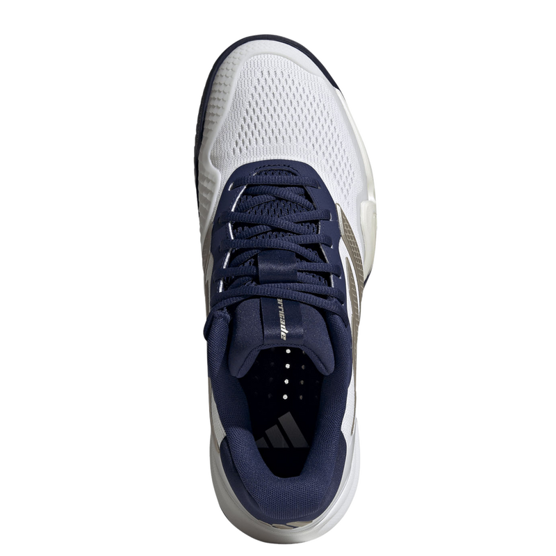Adidas Mens Barricade 14 Tennis Shoes -Cloud White/Cyber Metallic/Dark Blue - main image