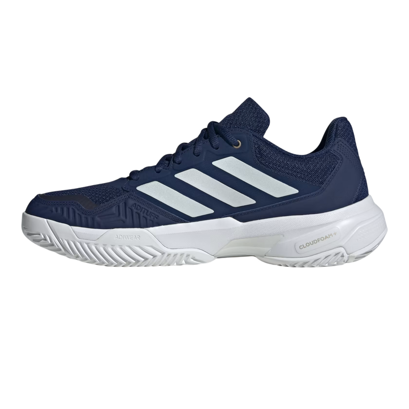 Adidas Mens Courtjam Control 3 Tennis Shoes - Dark Blue/ Zero Metallic/ Cloud White - main image