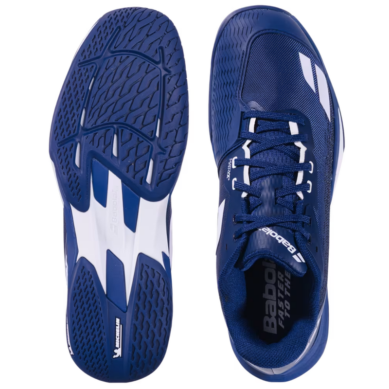 Babolat Mens Jet Mach 4 All Court (Wide) Tennis Shoes - Dark Blue/White - main image