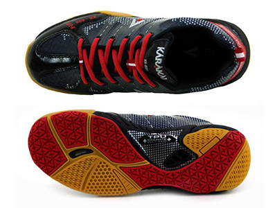 Karakal XS 606 Indoor Court Badminton/Squash Shoes - Black/Red - main image