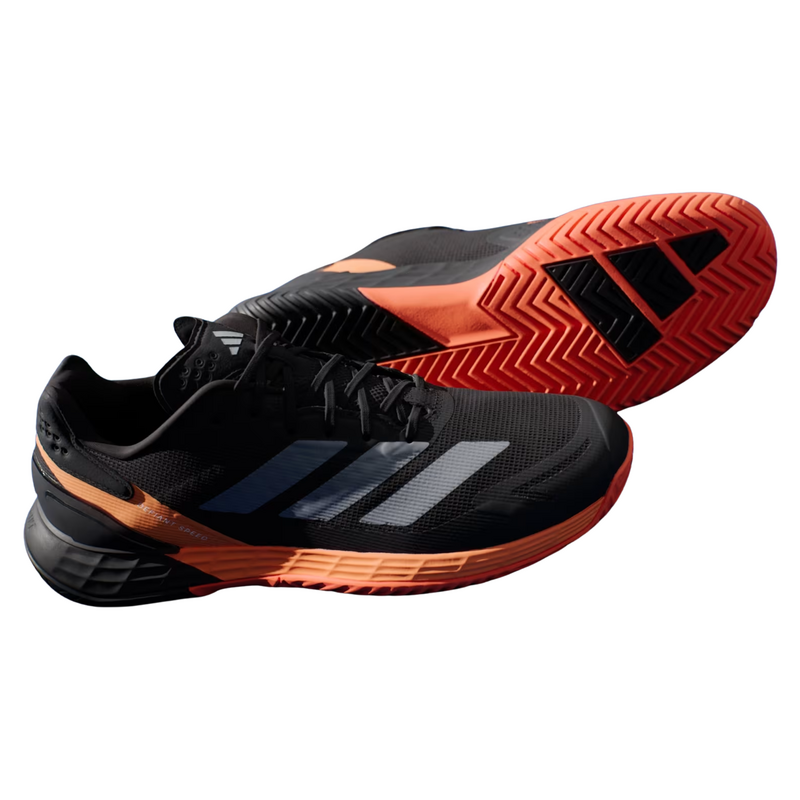 Adidas Mens Defiant Speed 2 Tennis Shoes - Core Black / Core Black / Lucid Orange - main image