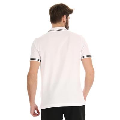 Lotto Mens Polo Classica Top - Bright White/Navy Blue