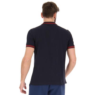 Lotto Mens Polo Classica Top - Navy Blue/Flame Red