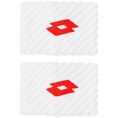 Lotto Tennis Wristbands - Brilliant White/Fiery Coral - main image