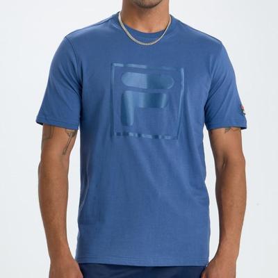 Fila Mens Tonal Twill F Box Tee - True Navy - main image