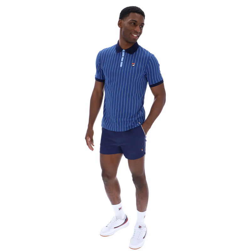 Fila Mens BB1 Classic Vintage Striped Polo - Limoges/ White/ Frozen Fjord/ Fila Navy - main image