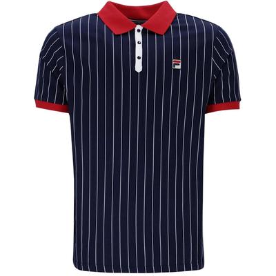 Fila Mens BB1 Classic Vintage Polo - Peacoat/Chinese Red