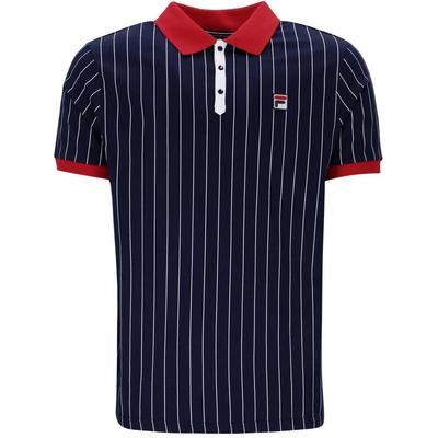 Fila Mens BB1 Classic Vintage Polo - Peacoat/Chinese Red