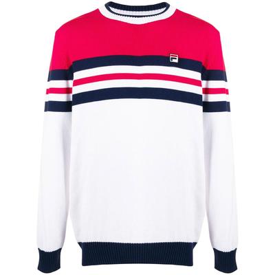 Fila Mens Siro Knitted Crew Neck - White/Chinese Red/Peacoat - main image
