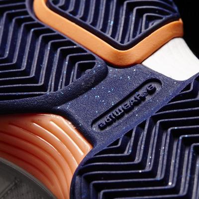 Adidas Womens Barricade Team 4 Tennis Shoes - White/Night Sky/Orange - main image