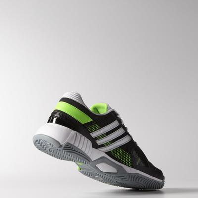 Adidas Mens Barricade Team 3 Tennis Shoes - Black/Solar Green - main image