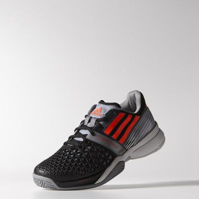 Adidas Mens CC Adizero Feather III Tennis Shoes - Black/Solar Red - main image