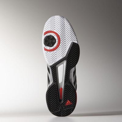 Adidas Mens Barricade Team 4 Tennis Shoes - Black/Silver/Red - main image