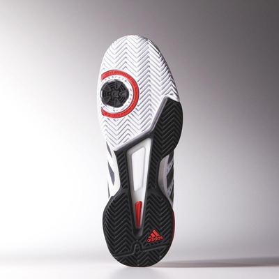 Adidas Mens Barricade Team 4 Tennis Shoes - White/Iron Met/Red - main image
