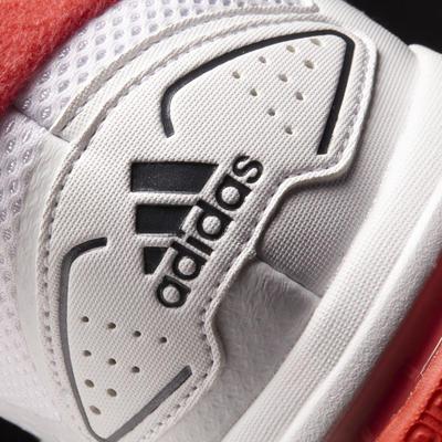 Adidas Mens Barricade Team 4 Tennis Shoes - White/Iron Met/Red - main image