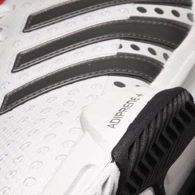 Adidas Mens Barricade Team 4 Tennis Shoes - White/Iron Met/Red - main image