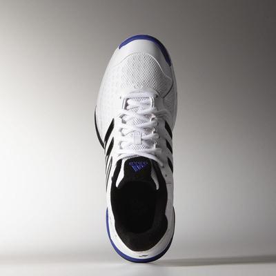 Adidas Mens Barricade Team 4 Tennis Shoes - White/Black/Night Flash - main image