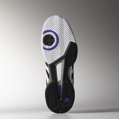 Adidas Mens Barricade Team 4 Tennis Shoes - White/Black/Night Flash - main image