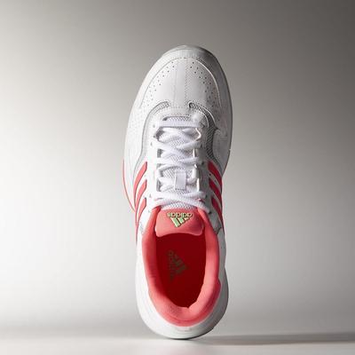 Adidas Womens Barricade Court Tennis Shoes - White/Red - main image