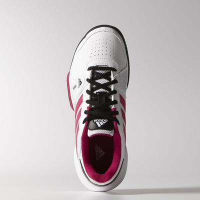 Adidas Girls Barricade Team 3 XJ Tennis Shoes - White/Bold Pink - main image