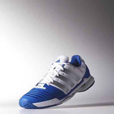 Adidas Mens adiPower Stabil 11 Indoor Shoes - White/Blue - main image