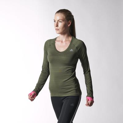 Adidas Womens Supernova Long Sleeve Tee - Earth Green - main image