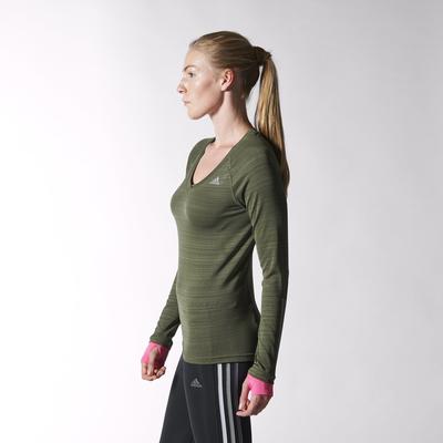 Adidas Womens Supernova Long Sleeve Tee - Earth Green - main image