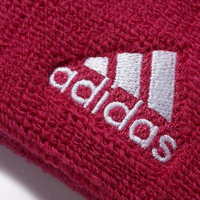 Adidas Tennis Small Wristband - White/Bold Pink - main image