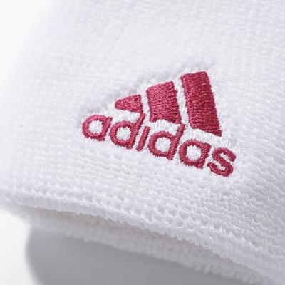 Adidas Tennis Small Wristband - White/Bold Pink - main image