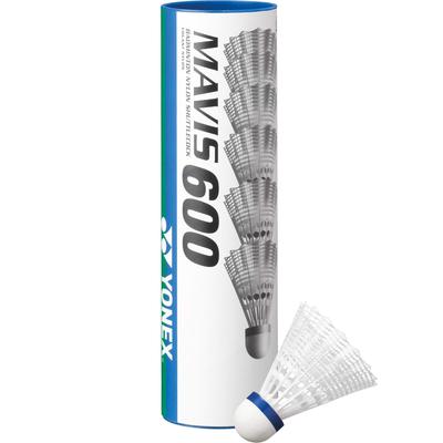 Yonex Mavis 600 Nylon Badminton Shuttlecocks - White (Tube of 6) - main image