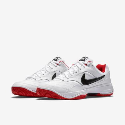 Nike Mens Court Lite Tennis Shoes - White/Black/Uni Red - main image