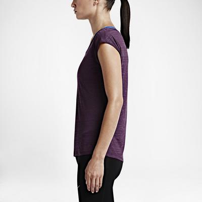 Nike Womens Dri-FIT Cool Breeze Running Top - Mulberry - main image
