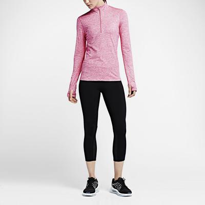 Nike Womens Element 1/2 Zip L.S. Running Shirt - Vivid Pink/Heather - main image