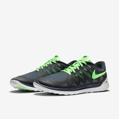 Nike Mens Free 5.0+ Running Shoes - Black/Green - main image