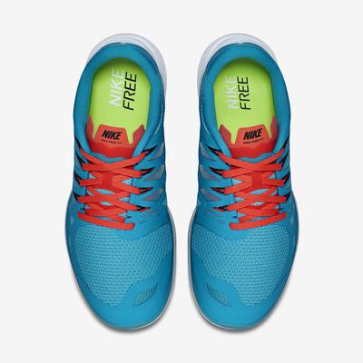 Nike Mens Free 5.0+ Running Shoes - Blue Lagoon/Bright Crimson - main image