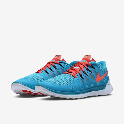 Nike Mens Free 5.0+ Running Shoes - Blue Lagoon/Bright Crimson ...