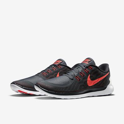 Nike Mens Free 5.0+ Running Shoes - Anthracite/Bright Crimson - main image