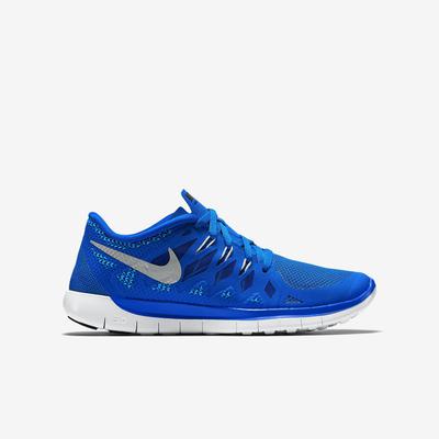 Nike Boys Free 5.0+ Running Shoes - Blue/Silver - main image